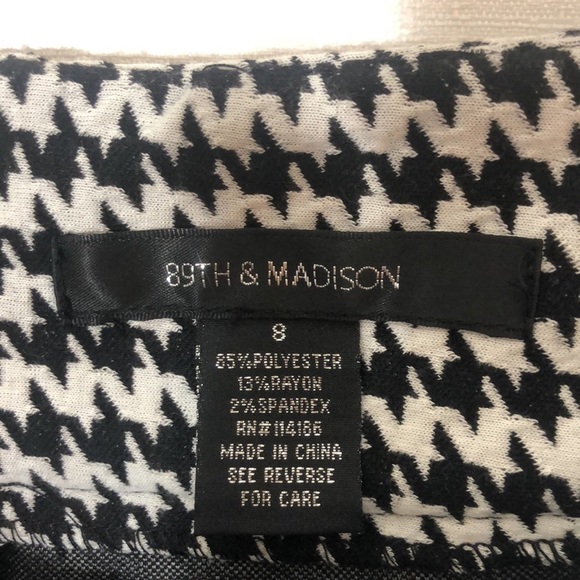 89TH & Madison black & white hounds tooth skirt 8 - Picture 4 of 6